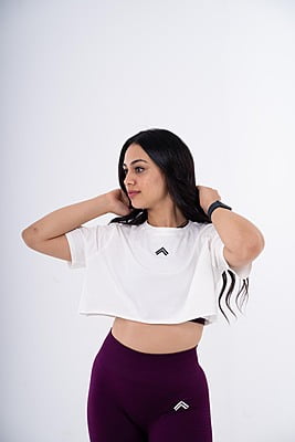 White T-shirt crop top